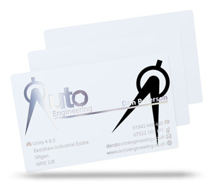 white plastic business cards